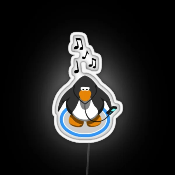 Club Penguin Music MP4 RGB Neon Sign