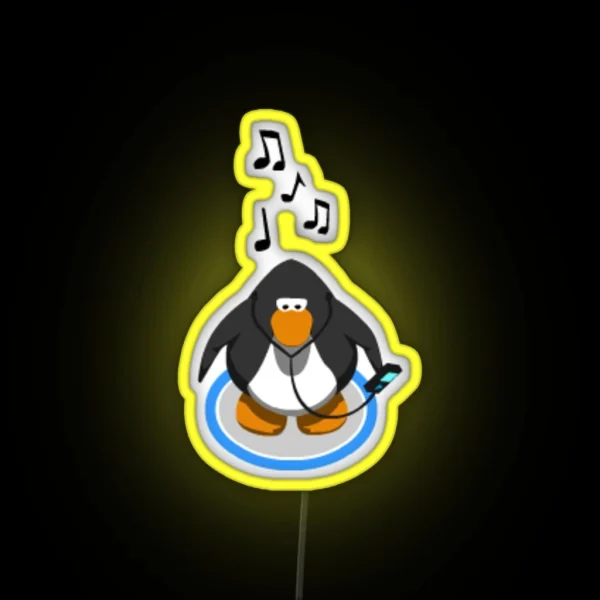 Club Penguin Music MP4 RGB Neon Sign