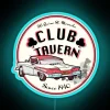Vintage collector's item RGB neon bar sign for Club Tavern Cats