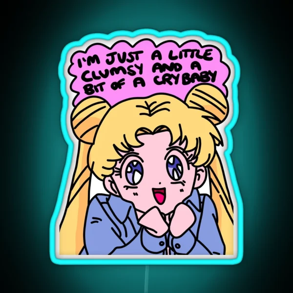 Clumsy Crybaby Moon RGB Neon Sign
