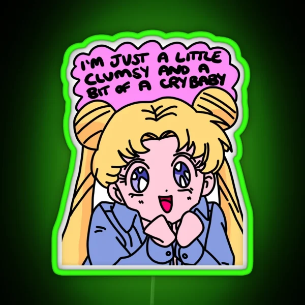 Clumsy Crybaby Moon RGB Neon Sign