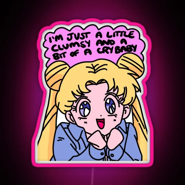 Clumsy Crybaby Moon RGB Neon Sign