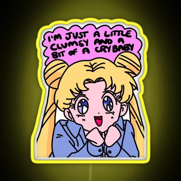 Clumsy Crybaby Moon RGB Neon Sign