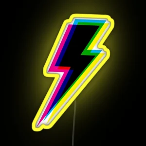 CMYK Lightning Black RGB Neon Sign