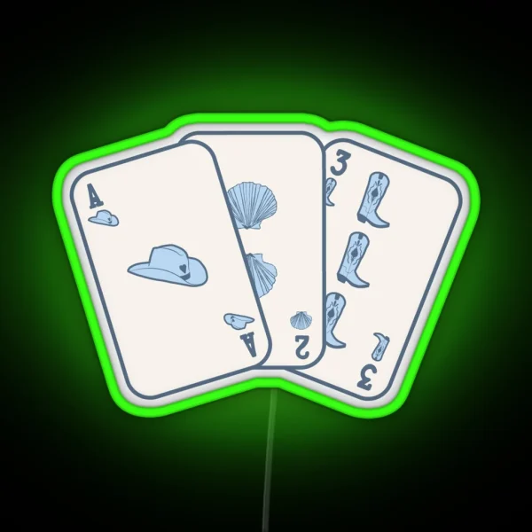 Coastal Cowgirl Playing Cards Blue RGB Neon Sign