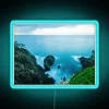 Eye-catching Coastal Neon Sign with Vibrant RGB Color Long Exposure Lighting
