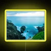 Digital LED Art Display with Vibrant Coastal Long Exposure Lighting.