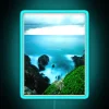 Vibrant Coastal Long Exposure Neon Sign with Colorful RGB Lighting Effects