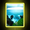 Vibrant coastal ambiance with vibrant colors and neon long exposure