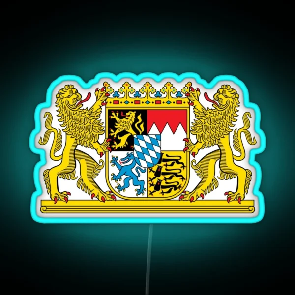 Coat Of Arms Of Bavaria RGB Neon Sign