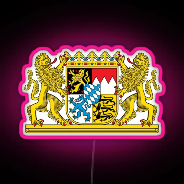 Coat Of Arms Of Bavaria RGB Neon Sign