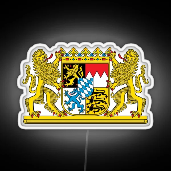 Coat Of Arms Of Bavaria RGB Neon Sign