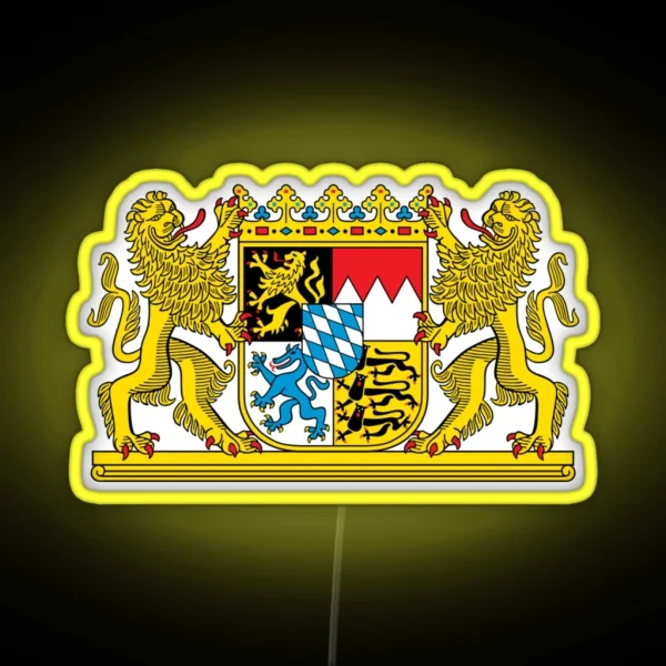 Coat Of Arms Of Bavaria RGB Neon Sign