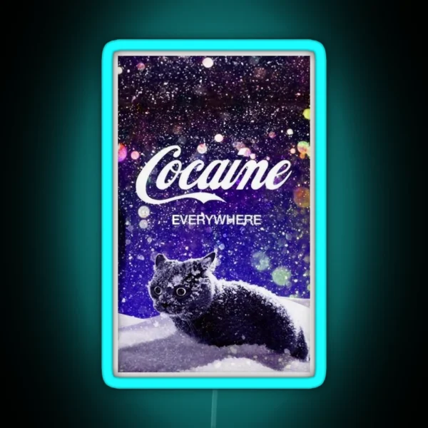 Cocaine Cat RGB Neon Sign