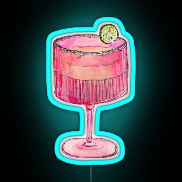 Cocktail Glass RGB Neon Sign