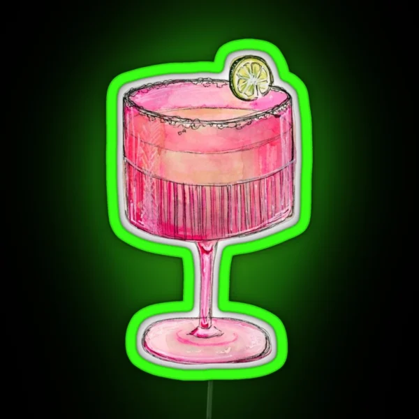 Cocktail Glass RGB Neon Sign