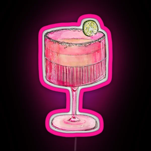Cocktail Glass RGB Neon Sign