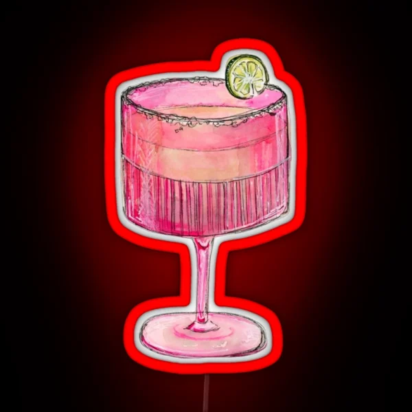 Cocktail Glass RGB Neon Sign