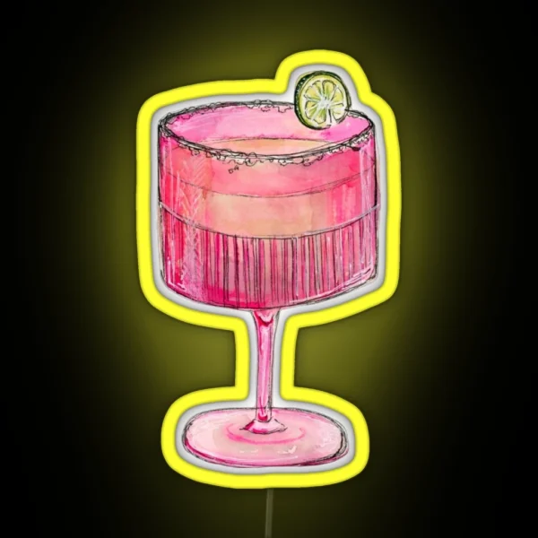 Cocktail Glass RGB Neon Sign