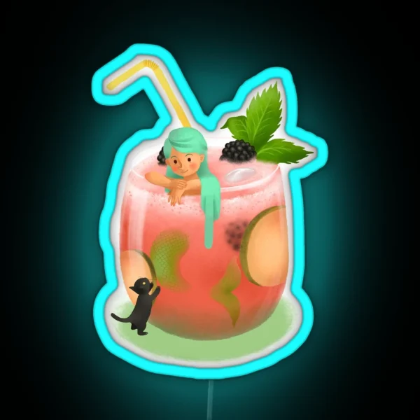 Cocktail Mermaid RGB Neon Sign