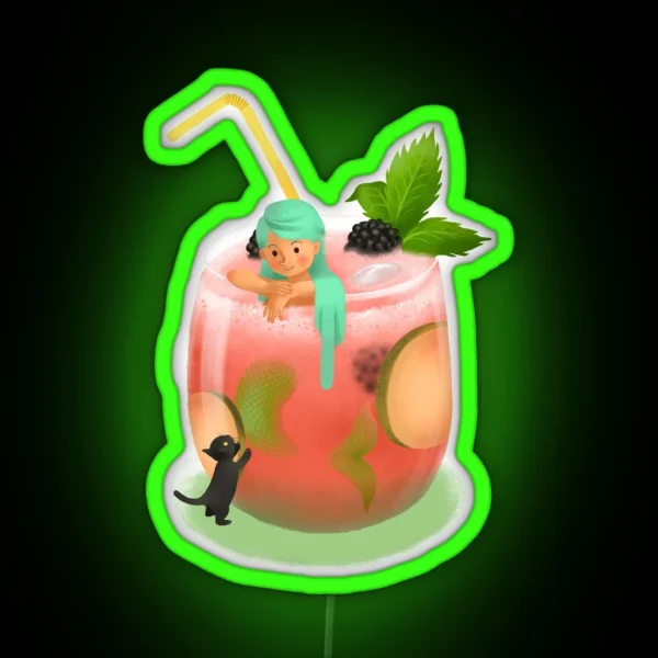 Cocktail Mermaid RGB Neon Sign