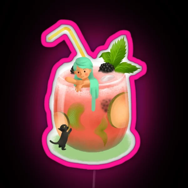 Cocktail Mermaid RGB Neon Sign