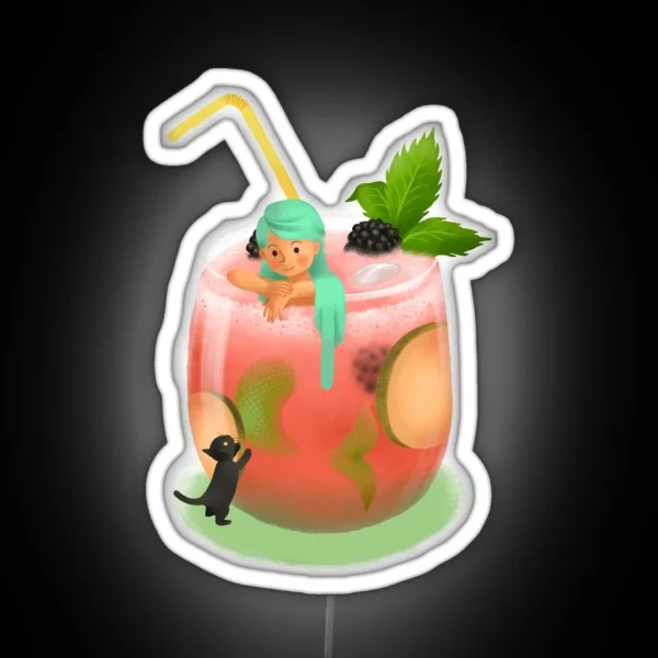 Cocktail Mermaid RGB Neon Sign