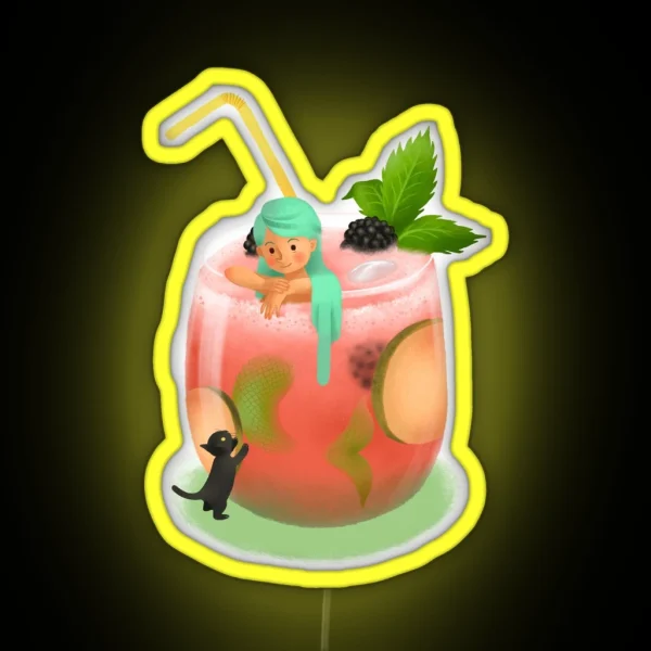 Cocktail Mermaid RGB Neon Sign