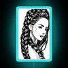 Eye-catching RGB Neon Wall Decor with Whimsical Cocoa Braids Design