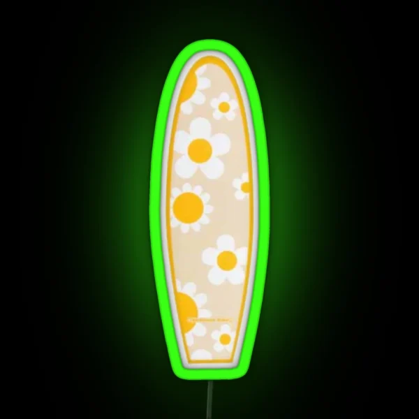 Coconut Girl Aesthetic Yellow Surf Board Led RGB Neon Sign