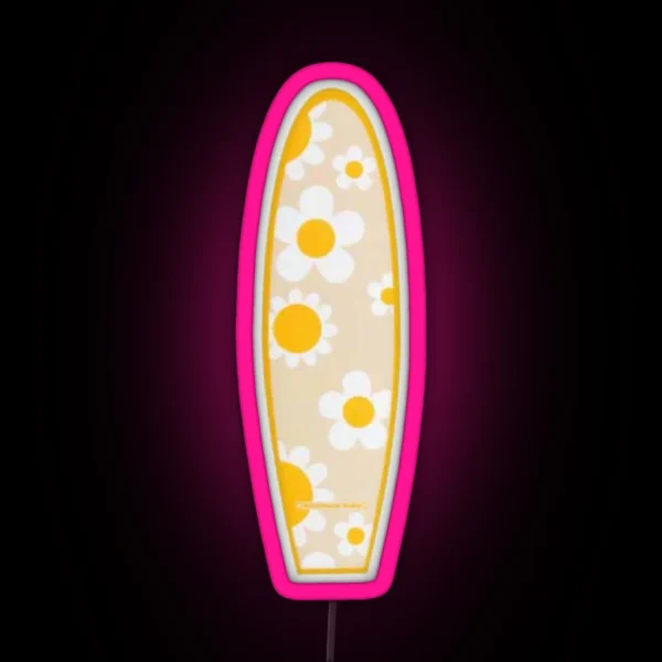 Coconut Girl Aesthetic Yellow Surf Board Led RGB Neon Sign