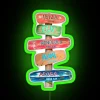 Coastal Tropical Vibes Neon Sign Directional Beach House Decorative Wall Art