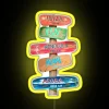 RGB Neon LED Direction Signs for Coastal Coconut Girl Style