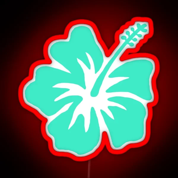 Coconut Girl Blue Hibiscus RGB Neon Sign