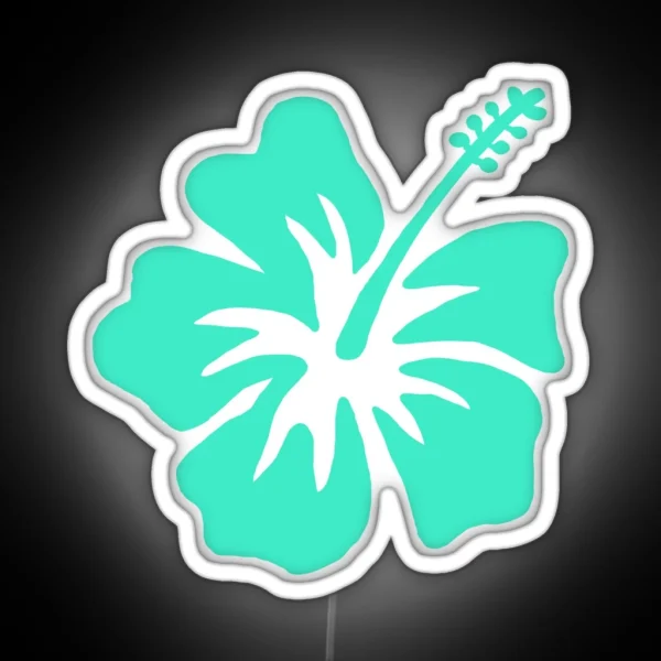 Coconut Girl Blue Hibiscus RGB Neon Sign