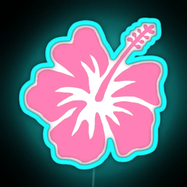Coconut Girl Pink Hibiscus RGB Neon Sign