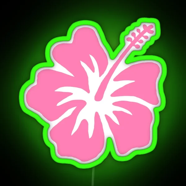 Coconut Girl Pink Hibiscus RGB Neon Sign