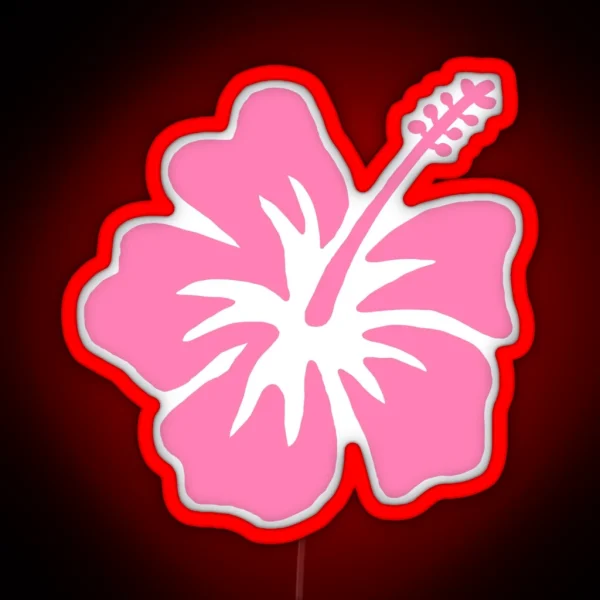 Coconut Girl Pink Hibiscus RGB Neon Sign