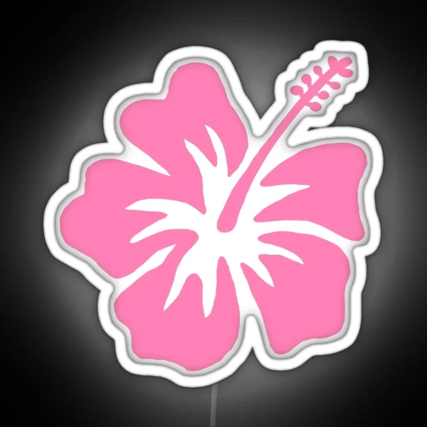 Coconut Girl Pink Hibiscus RGB Neon Sign
