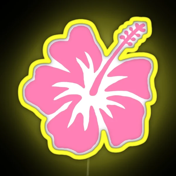 Coconut Girl Pink Hibiscus RGB Neon Sign
