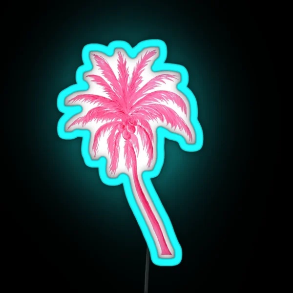 Coconut Palm Tree In Pretty Pink RGB Neon Sign
