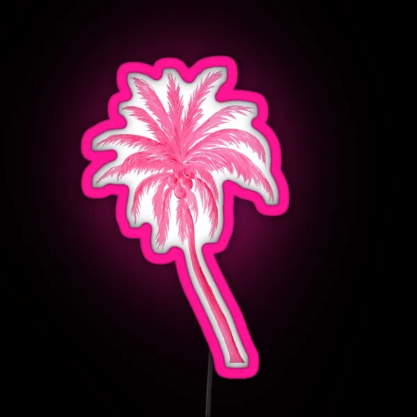 Coconut Palm Tree In Pretty Pink RGB Neon Sign