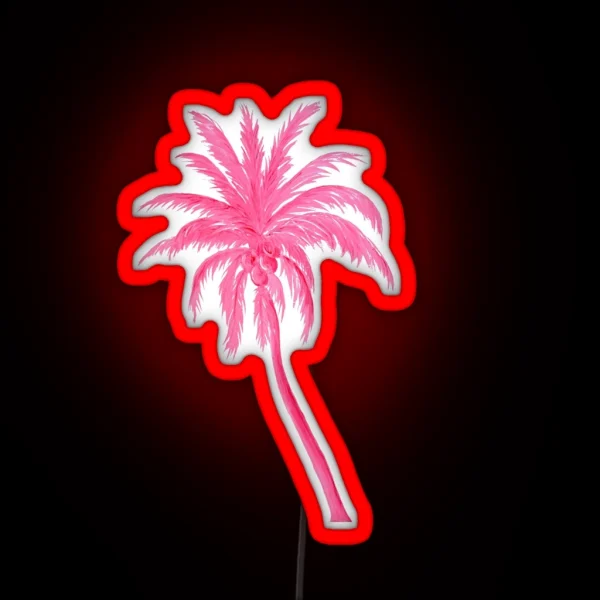 Coconut Palm Tree In Pretty Pink RGB Neon Sign