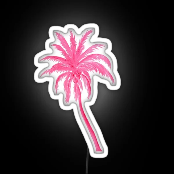 Coconut Palm Tree In Pretty Pink RGB Neon Sign