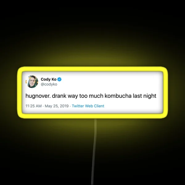 Cody Ko Kombucha Hangover Tweet RGB Neon Sign