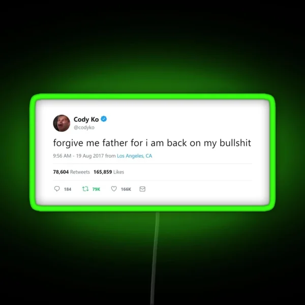 Cody Ko Tweet RGB Neon Sign