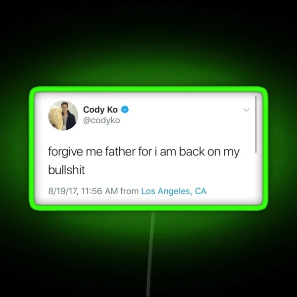 Cody Ko Tweet RGB Neon Sign