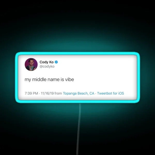 Cody Ko Vibe Tweet RGB Neon Sign
