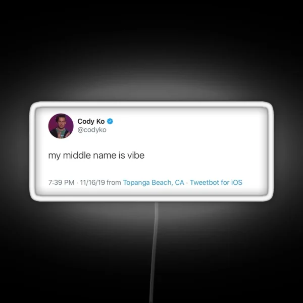 Cody Ko Vibe Tweet RGB Neon Sign