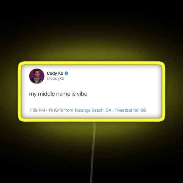 Cody Ko Vibe Tweet RGB Neon Sign